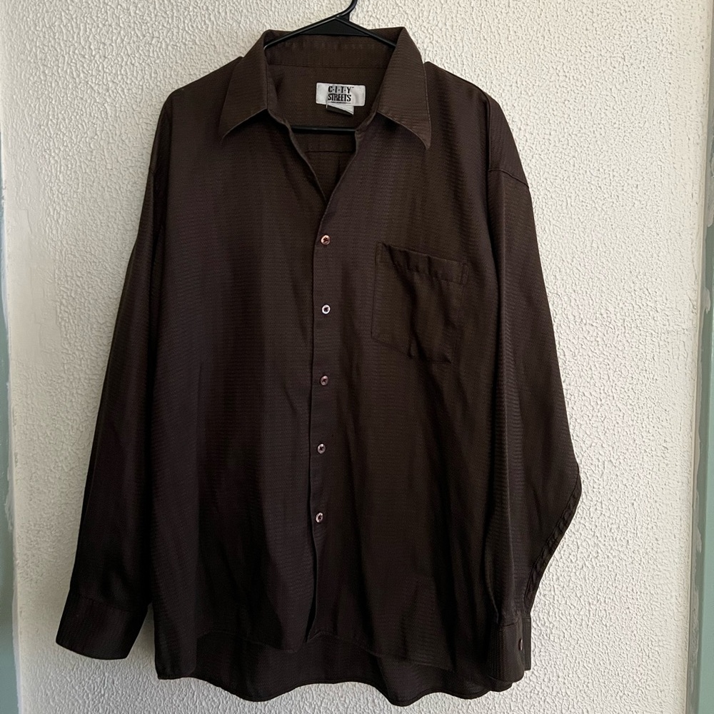 Vintage City Streets Brand Brown Button Up Shirt